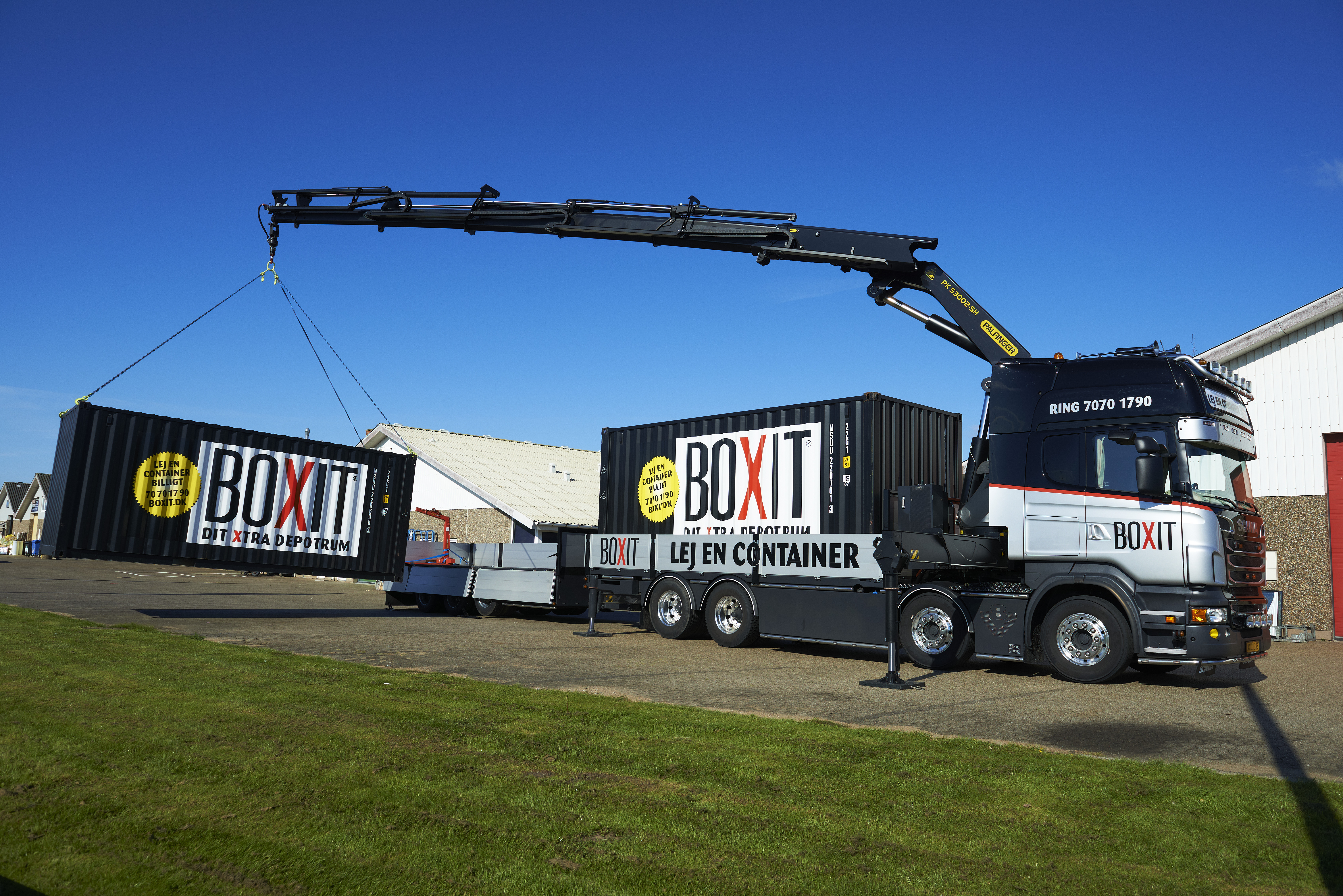Container leveres til flytning
